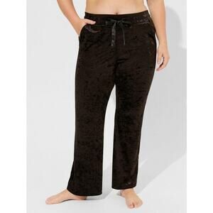 Torrid Women's Super Soft Pants Velour Full Length Sleep Lounge Cozy Black Sz 3